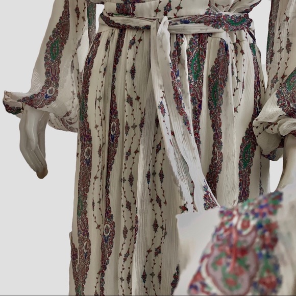 COPY - MARCHESA VOYAGE FLORAL SILK MAXI WRAP DRESS - Picture 14 of 16